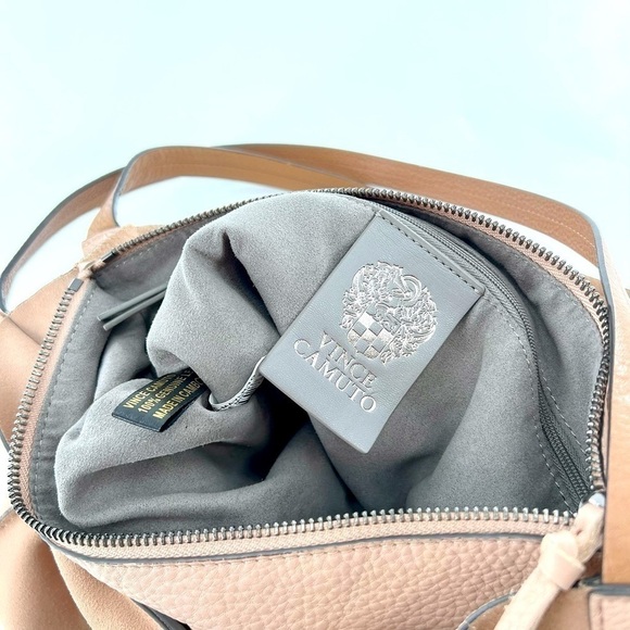 VINCE CAMUTO LEATHER / SUEDE HOBO BAG dusty rouse/cream - Picture 7 of 17